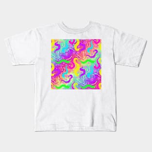 Worm on a string Violence Bright Colored Crime Woerms on Rainbow Kids T-Shirt